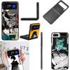 Kamonohashi Ron Phone Case For Samsung Z Flip 7 6 5G Galaxy Z Flip4 Z Flip5 Z Flip3 Coque Black Hard PC Shell Protective Cover