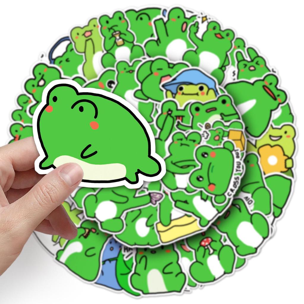 50 Cartoon Frog Graffiti Stickers for DIY Phone Cases & Suitcases