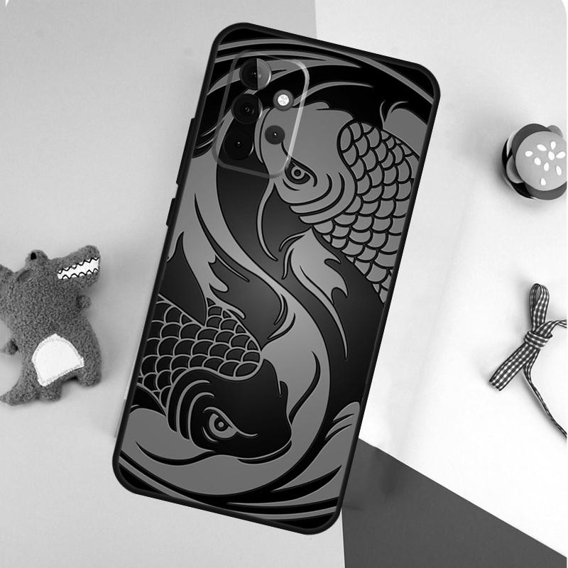 Koi Fish Yin Yang Art For Samsung Galaxy A55 A35 A15 A54 A34 A14 A53 A33 A13 A05 A06 A16 A22 A32 A52 Phone Case