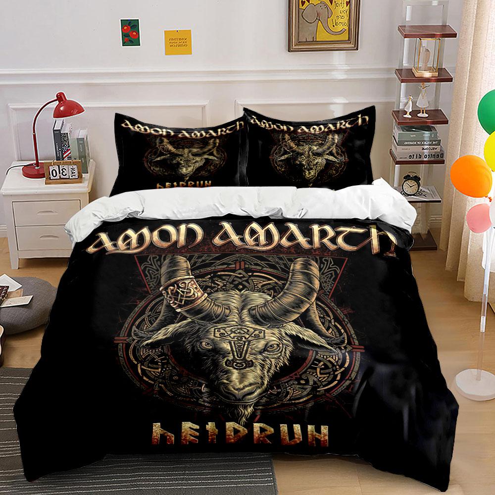 Nordic Goat Symbol Art Print Bedding Duvet Cover Set Duvet Cover Pillowcases (1*Duvet Cover 2*Pillowcases, without duvet insert)