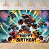Ein lebhaftes Riesen-LKW-Geburtstag Banner - aus Polyestergewebe, eine riesige LKW-Geburtstagsdekoration