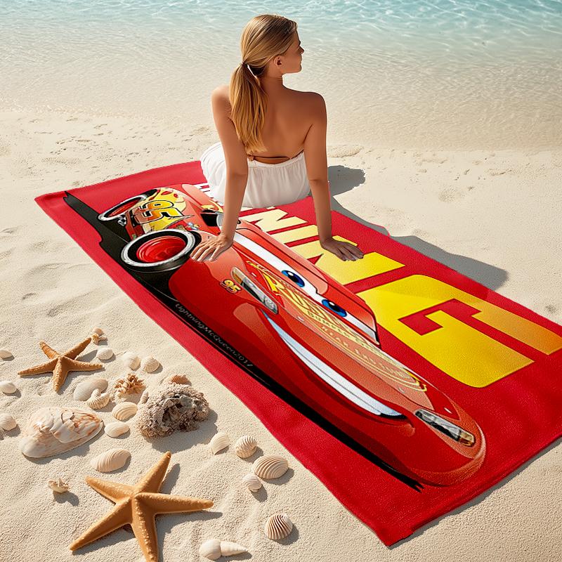 Lightning McQueen Beach Towel Outdoor Camping Beach Towel for Vacation Swim Outdoor Pool Absorbent Bath Towel