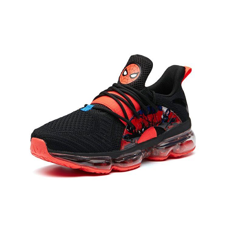 Anta Marvel X Kapitan Ameryka Poduszka Powietrzna Antypoślizgowe Amortyzujące Odporne na Ścieranie Oddychające Buty do Biegania Niskie Cholewki Dziecięce sneakersy Czarno-Czerwone A31935500-2