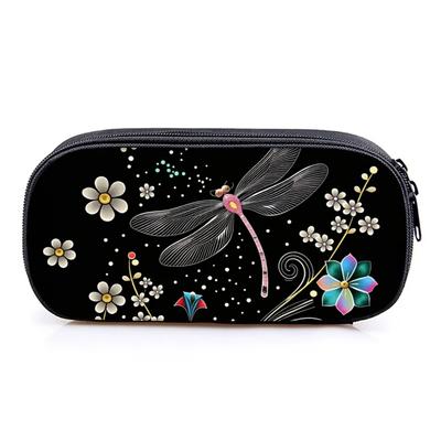 Dragonfly Print Layered 3D Cartoon Fabric Pencil Case & Pen Bag Best Gift for Boys/Girls School & Office Use