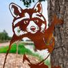 Rusty Animal Garden Metal Yard Art Handmade Squirrel Corten Steel Outdoor Statue Rustic Elegance Wall Sculpture