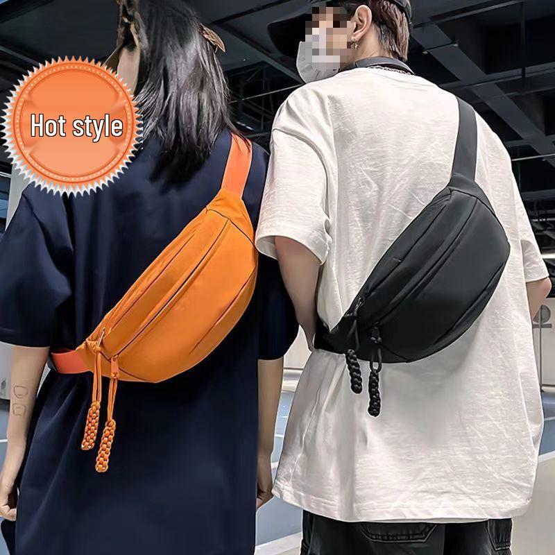 Unisex Schwarze Umhänge-Bauchtasche - Vielseitige Schulter- und Brusttasche für Sport-Trend