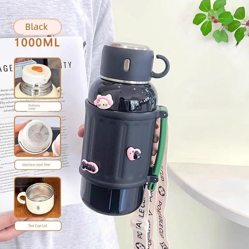 Large-Capacity Thermos Cup 2025 New Model for Male and Female Students, High-Looking 316 Stainless Steel Outdoor Portable Tea-Making Kettle