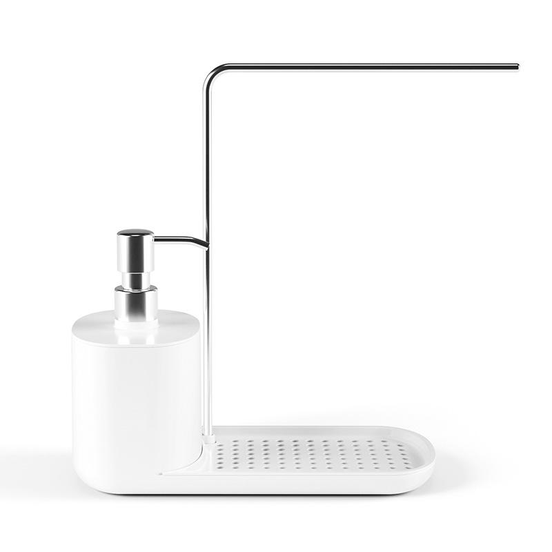 Stainless Steel Soap Dispenser with Draining Rack