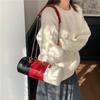 Bolsos de Hombro con Cadena de Moda Para Mujer Color de Contraste Cuero Pu Bolso de Mano Costura Tricolor Bolso Cilíndrico Casual Pequeña Capacidad Bolso Cruzado
