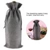 12pcs Grey Linen Fabric Wine Bag Drawstring Closure Burlap Wine Bag  Wedding Favors