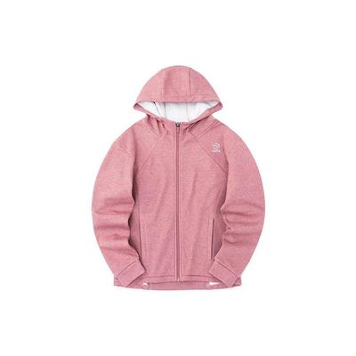 Seria Treningowa Jednolity Kolor Logo Zapinana na Zamek Bluza z Kapturem Polar z Długim Rękawem Damska bluza Różowa 962237742-1