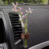 2/6Pcs Stable Mini Car Flower Vase Clip Elegant Adjustable Car Vent Flower Vase Walnut And Plastic Creative Car Vent Decor