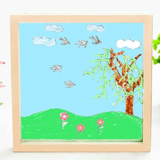 Picture Frame Burr-free Handcraft Transparent Decorative DIY Rounded Edges Kindergarten Children Craft Painting Frame Studio Supply
