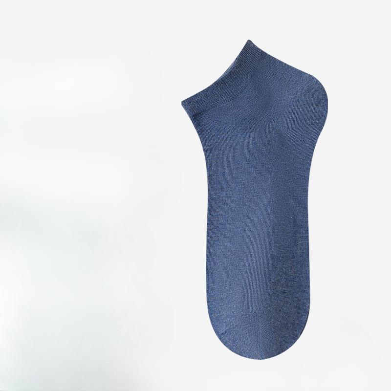 Men Summer Thin Style Trend All Match Pure Color Boneless Anti Pilling Short Cotton Socks
