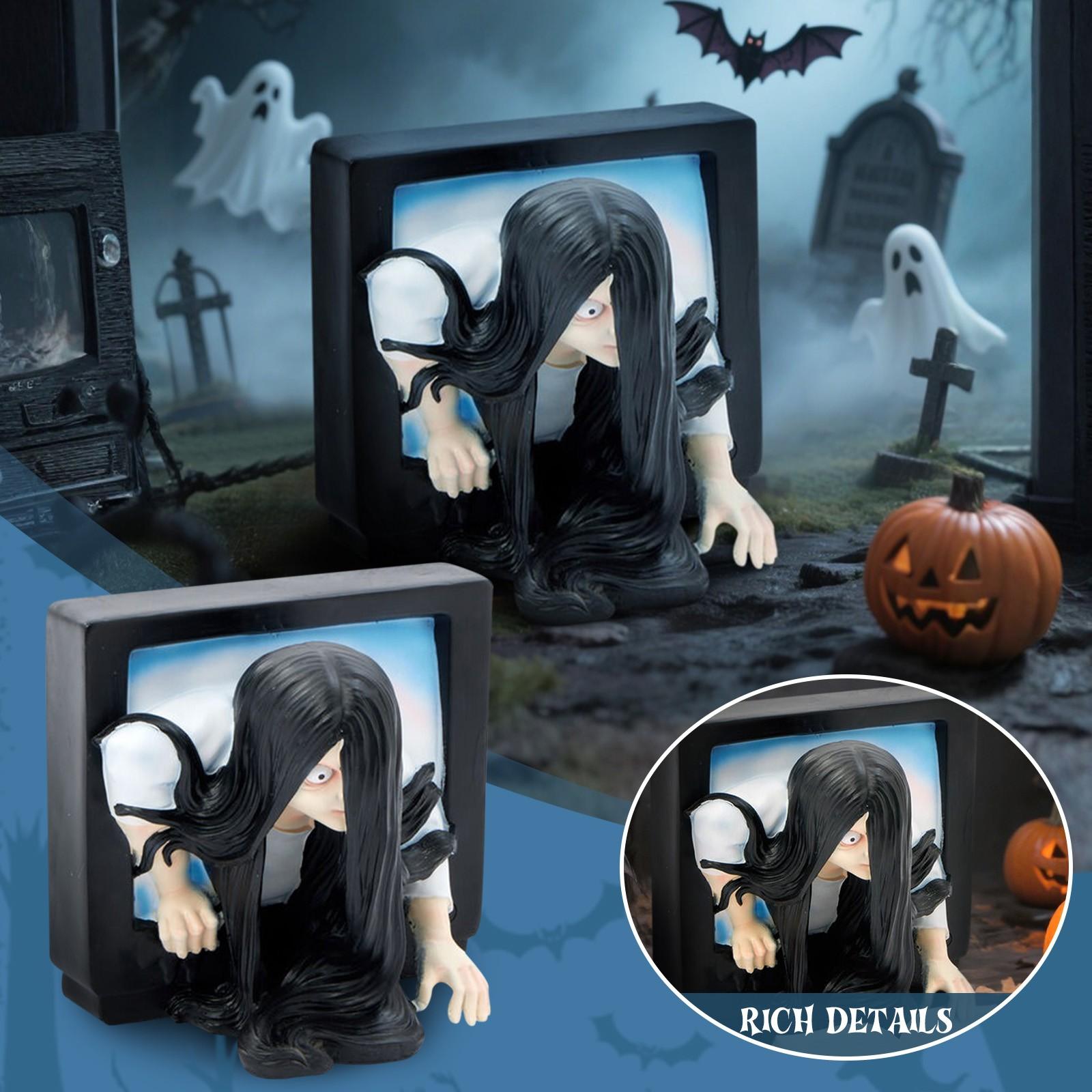 

Halloween TV Horror Scene Arrangement Ornaments Resin Desktop Centerpiece Suitable For Holiday Party Gifts One Size