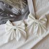2PCS Legant Bow Ribbon Hair Clip Fashion Simple Solid Satin Spring Clip Hair Pin Retro Headband  Clips Girls Hair Accessories