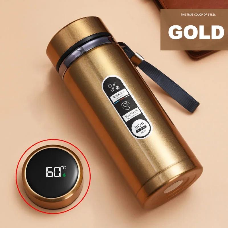 

LED Temperature Display Stainless Steel Thermos Bottle Tea Water Bottle Portable Vacuum Flasks Termoses Intelligent Thermal Mug 500ml золотий