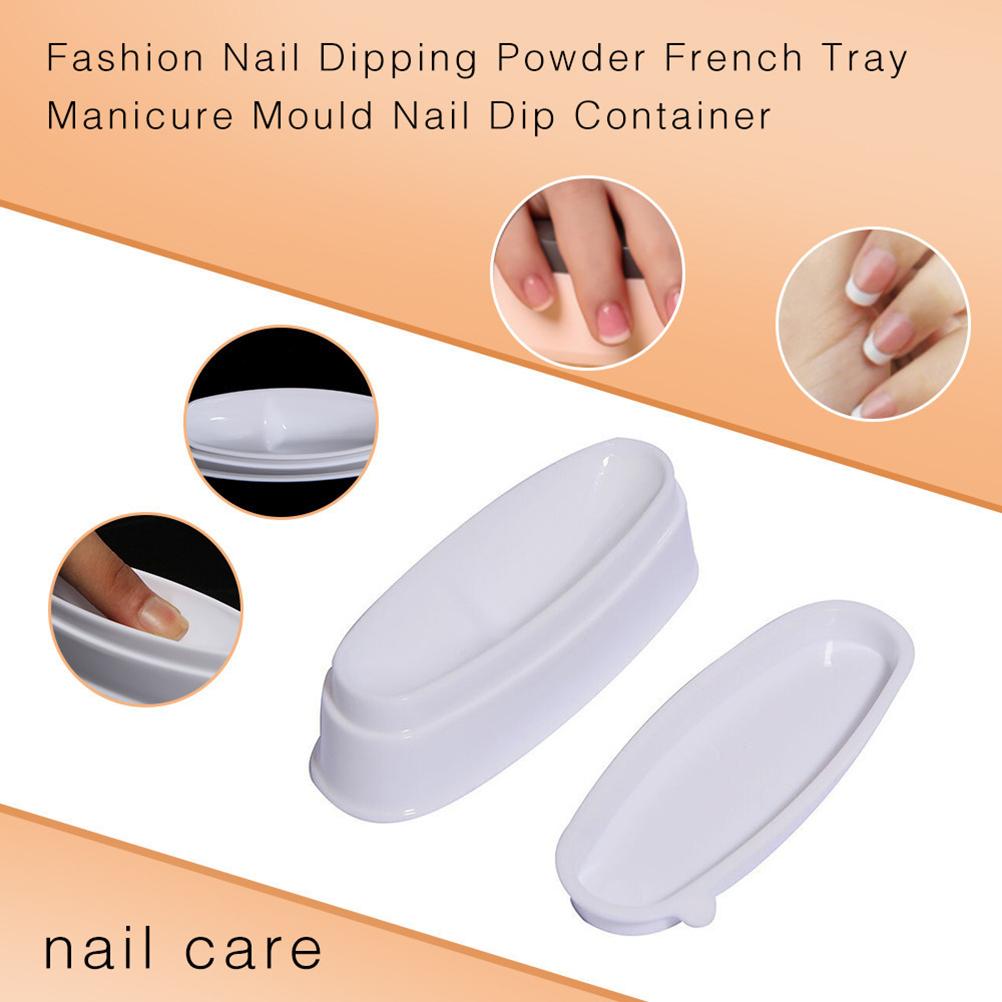 Nail Dipping Powder Box French Tip Tray Manicure Nail Dip Container for Nail Art and Makeup Tool