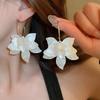 Maillard Acrylic Flower Dangle Earrings for Women Exaggerated Design Resin Earring Fresh Versatile Fashion Jewelry Travel B1