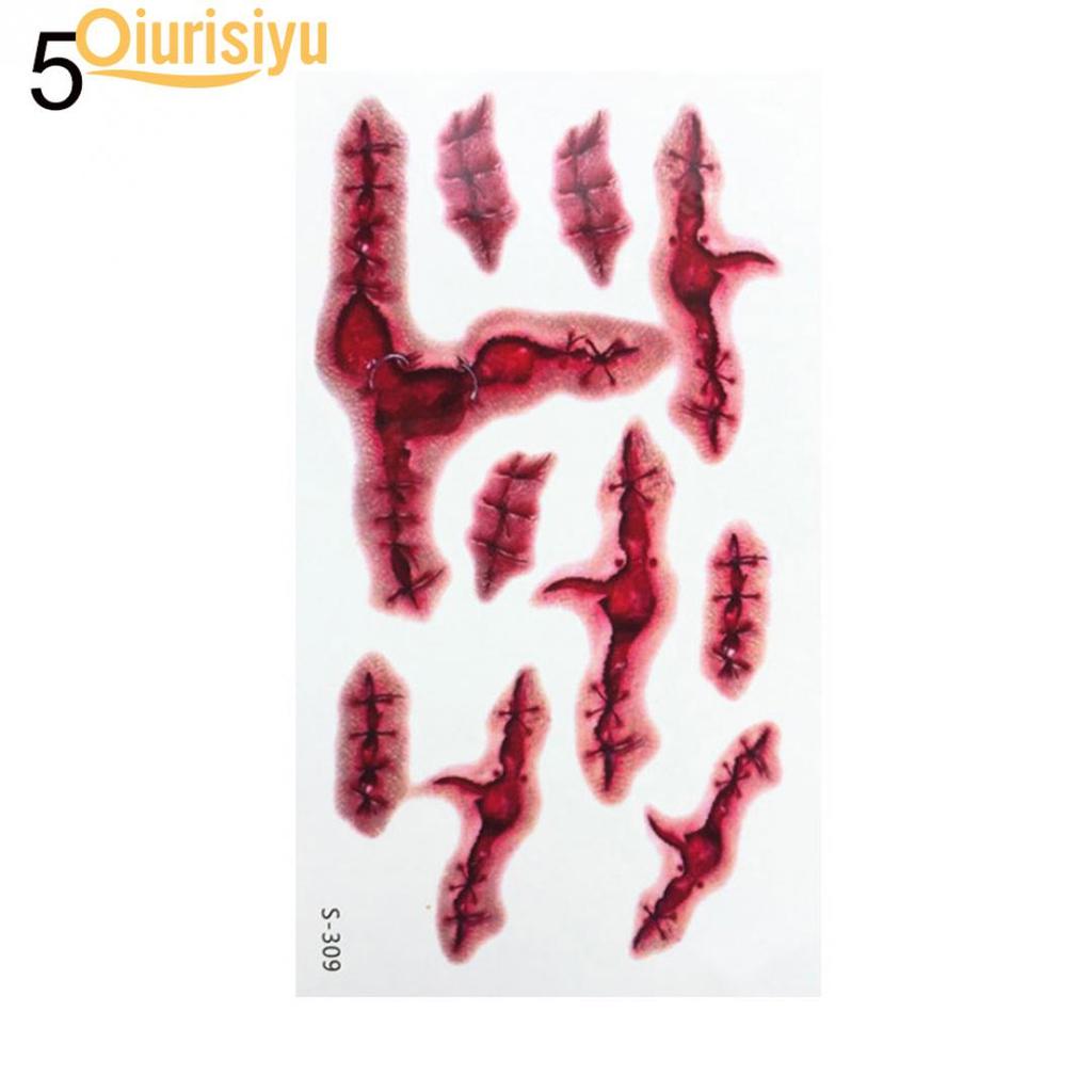 Lot De 18 Feuilles De Maquillage D'Halloween, Pour Femme Et Enfant, Décoration D'Halloween, Zombies, Vampires, Cosplay, Accessoires De Fête, Autocollants (tatouages Zombies