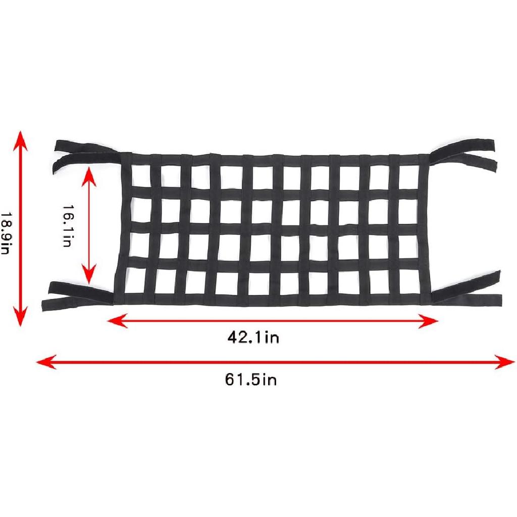 JeCar Netz-Laderaumnetz Dachnetz Hängematte für Jeep Wrangler YJ TJ JK JKU JL JLU 1987-2024 2025+
