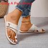 Summer Flat Toe Sandals For Women With Breathable Pu Leather And Rubber Sole For Casual Daily Wear