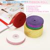 2 Rolls Metallic Glitter Ribbon Roll Sparkly Glitter Ribbon for Gift Wrapping Crafts Holiday Wedding Birthday Party Decoration