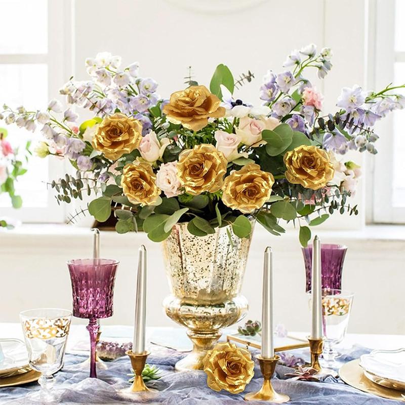5/10/20 Stück Künstliche Großhandels-Rosenblüten Kunstblumen für Heimzimmerdekoration Hochzeitsparty Halloween Thanksgiving Weihnachtsdekoration