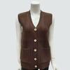 Gilet in Maglia con Scollo a V per Primavera e Autunno da Donna Top in Maglia Senza Maniche Monocolore Vest Cardigan in Maglia Slim-Fit