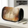 1pc Portable Flip-Top Halloween Themed Pencil Case with Double-Layer Zipper, Foggy Forest Ghosts White Design, Large Capacity Thickened Oxford Multifu