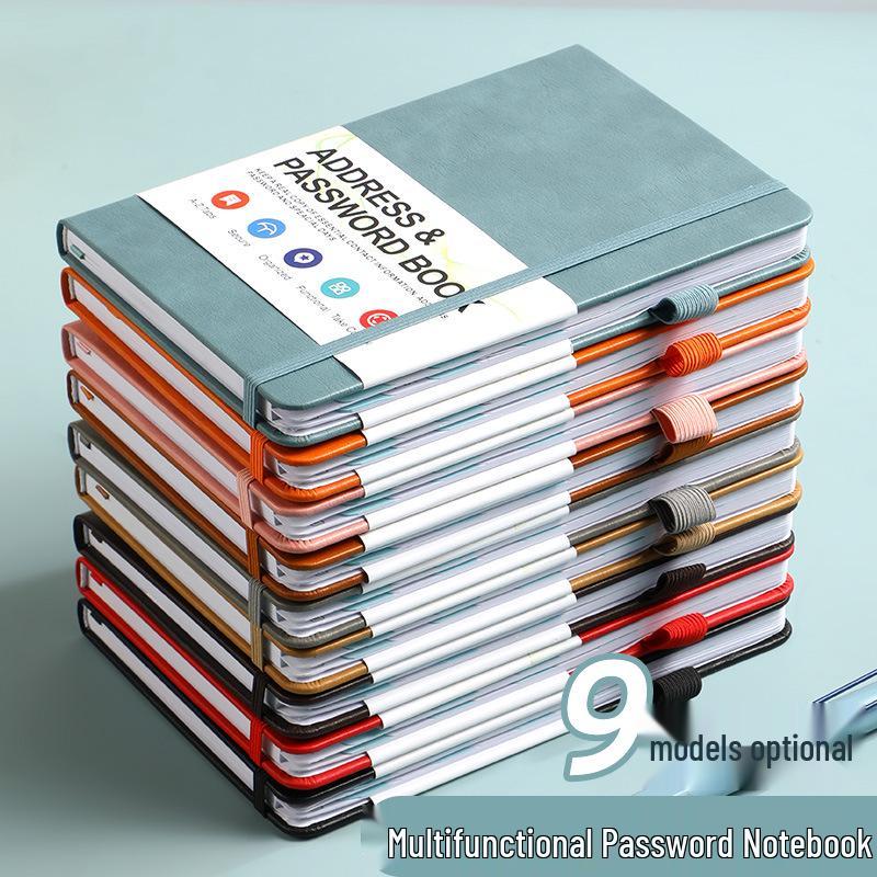 A6 PU Leather Business Notebook with LOGO and Password Organizer