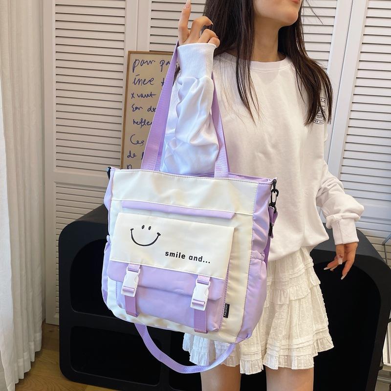 Student large-capacity stationery bag, portable storage bag, new handbag, shoulder bag, messenger bag.