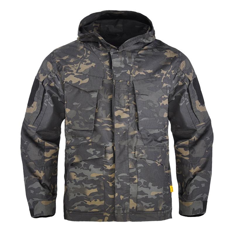 Hanye Men's M65 Tactical Windbreaker: Mid-Length Autumn/Winter Workwear Jacket