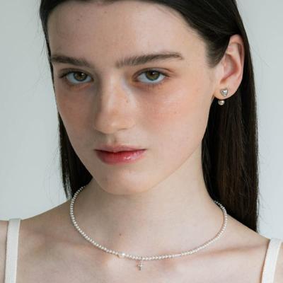 Pearlymore Cross Pearl necklace_PM24N007SS