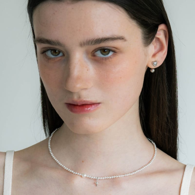 Pearlymore Cross Pearl necklace_PM24N007SS