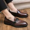 Fashion Elegant Classic Brown High-end Banquet Dress Shoes Office Men's Business Work Shoes Anti Slip Men's Leather Casual Shoes