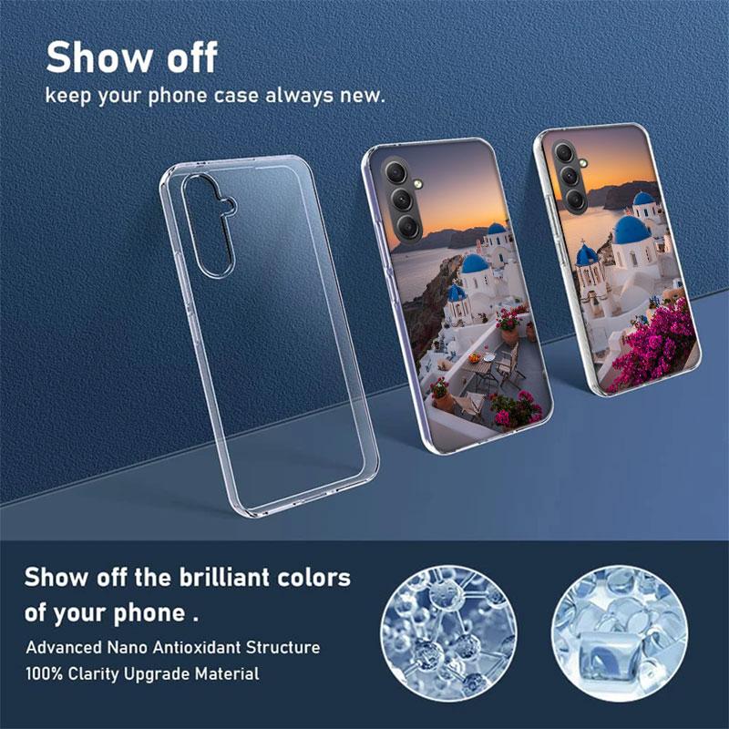 Greece in summer. Santorini Phone Case for Samsung A16 A26 A36 A56 A17 A37 A57 A07 A06 A02S A03 A04S A05S Galaxy Note 20 10 A50S