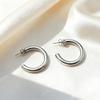 High-End European Stainless Steel Hoop Earrings for Women – Light Luxury, Versatile, and Elegant Open Ear Cuffs