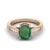 8 X 6 MM Oval Emerald 925 Sterling Silver Rose Vermeil Solitaire Anniversary Wedding Women Ring