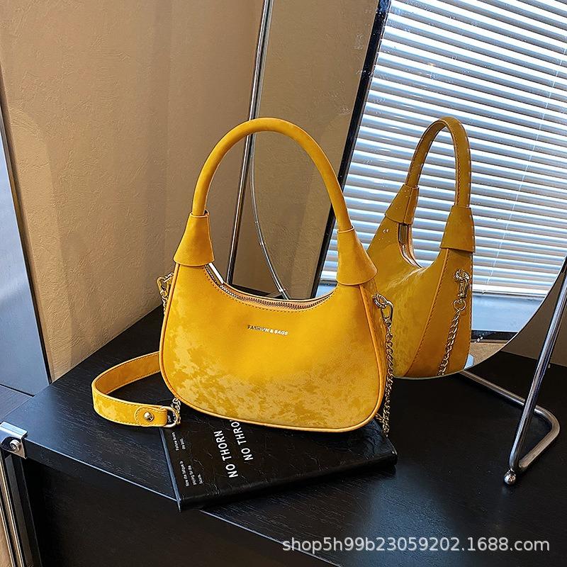Popular fashion shoulder bag women's spring new solid color gentle small square bag niche