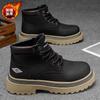 Martin boots large size autumn new velvet thickened outdoor shoes British style retro big yellow boots