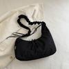 Versatile Drawstring Bag Lightweight Women's Shoulder Bag Fashion Pleated Dumpling Bag  Ladies