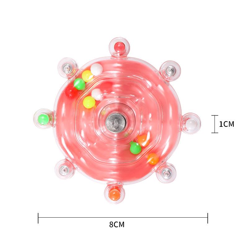 1pc Parrot flying saucer spinning music colorful pearl rice runner pet toy decompression bird fun safe and healthy transparent