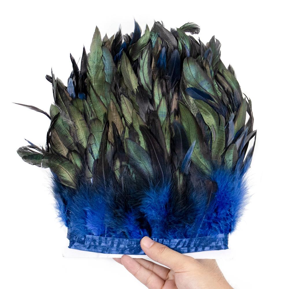 1 Meter Fluffy Natural Rooster Feather Trim Fringe Wedding Decoration Carnival Accessory Sewing Feather Ribbon 15-20 CM