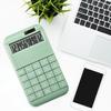 12-Digit Desktop Calculator with Removable Keycaps Solar Battery Dual Power Supply Modern