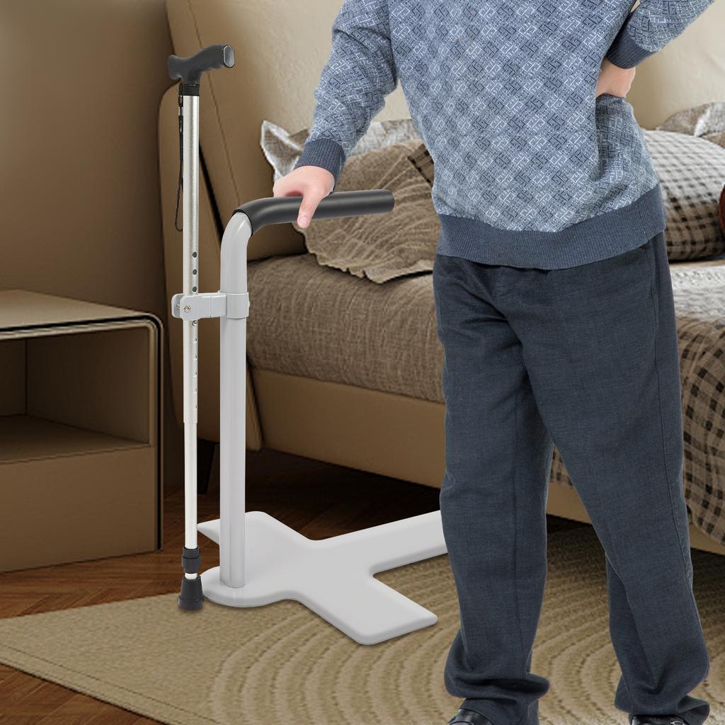 Sofa Carbon Steel Stand Assist,Grey/White Floor Mount Bed Lift Assist Adjustable Height for the Elderly