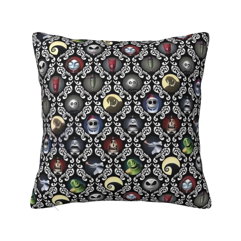 Custom Nightmare Before Christmas Pillow Case for Sofa Jack and Sally Luxury Cushion Cover Square Pillowcase