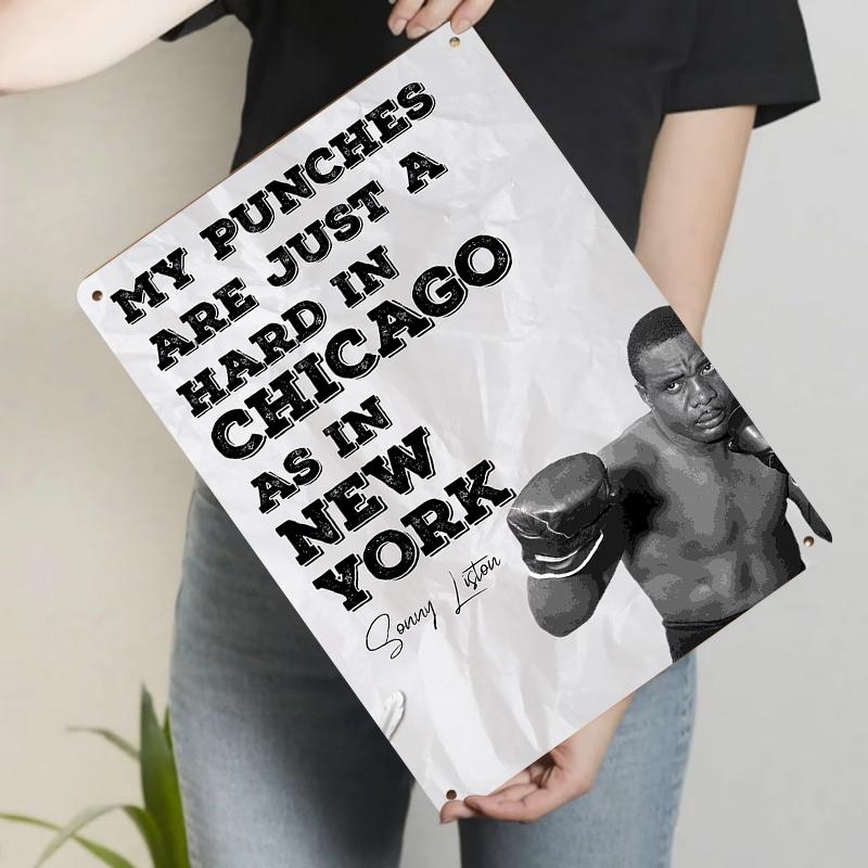 

Sonny Liston Boxing Quote Metal Wall Art Vintage Sports Decor for Home Gym Man Cave 20x30cm（7.8x11.8inch）