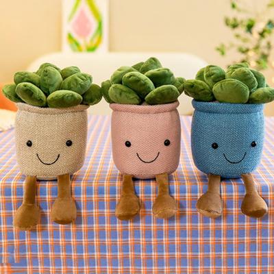 Plush Potted Plant Decor Cute Soft Artificial Plant Doll for Living Room Bedroom Office,Realistic Bonsai Ornament Creative Gift for Plant Lovers