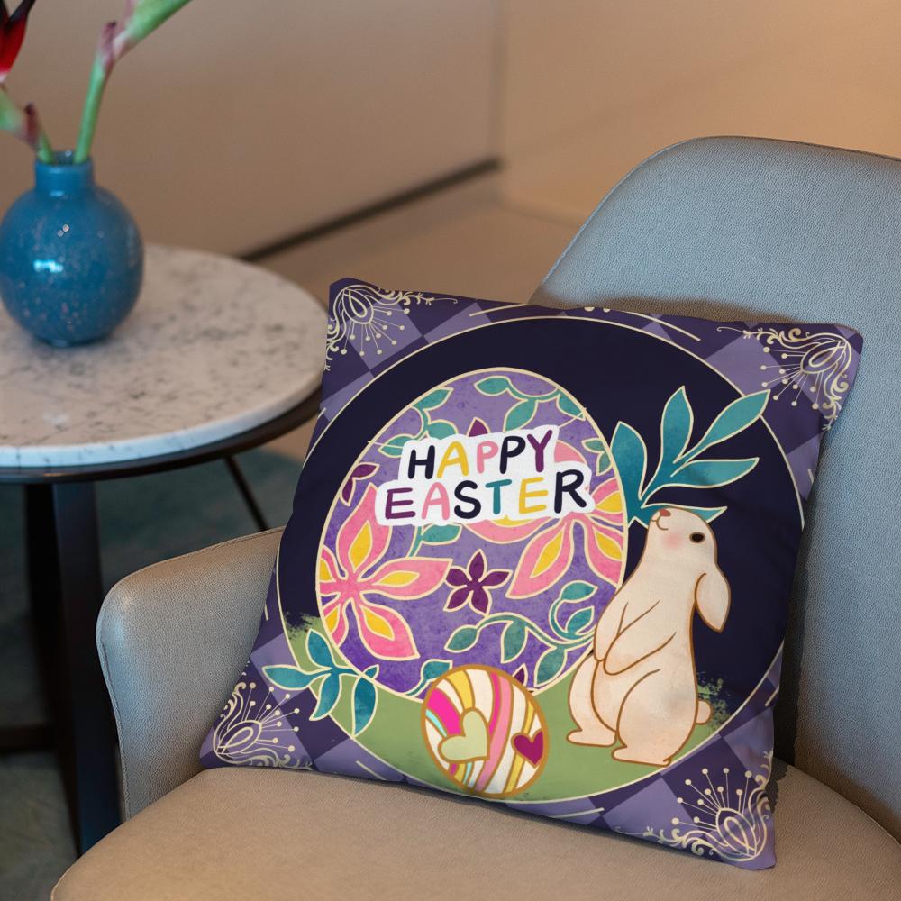 Easter Cushion Cover 2-in-1 Reversible Plush Pillow Cover | Car/Sofa/Bed | Perfect Gift